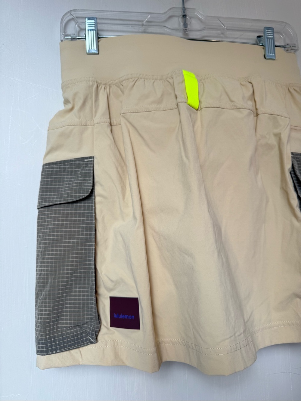lululemon athletica Beige Athletic Skort with Neon Green Trim - Picture 10 of 15